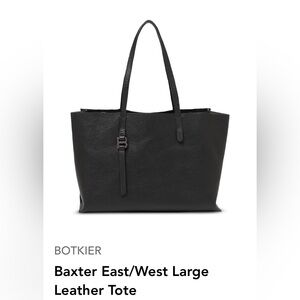 Botkier New York Baxter East/West Black Leather Tote Bag Purse